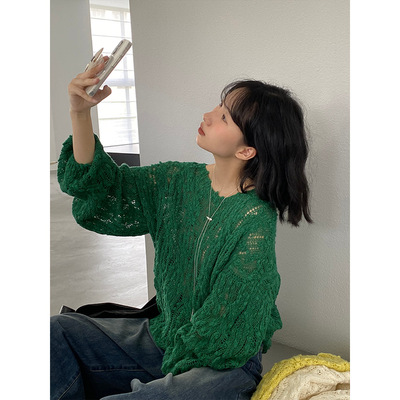 小个子打底衫2025新款轻奢高级感羊毛慵懒风灯笼袖套头针织衫女