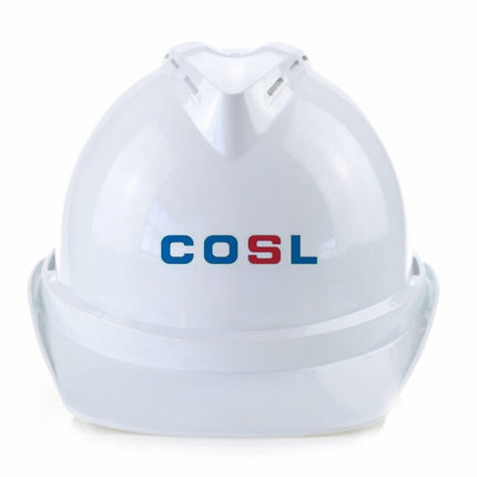 cosl中海油服logo安全帽白色v字透气孔头盔ABS船用安全帽头盔
