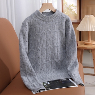 儿童羊绒衫女童双股厚款半高领针织打底衫男童中大童羊毛衫毛衣