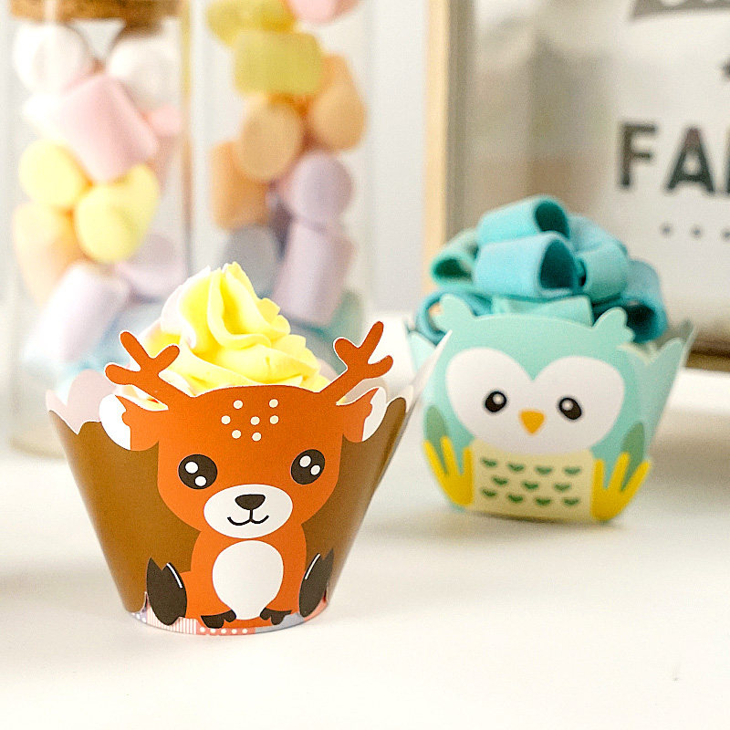 卡通恐龙蛋糕围边立体装饰点心台儿童动物主题生日派对用品纸杯子
