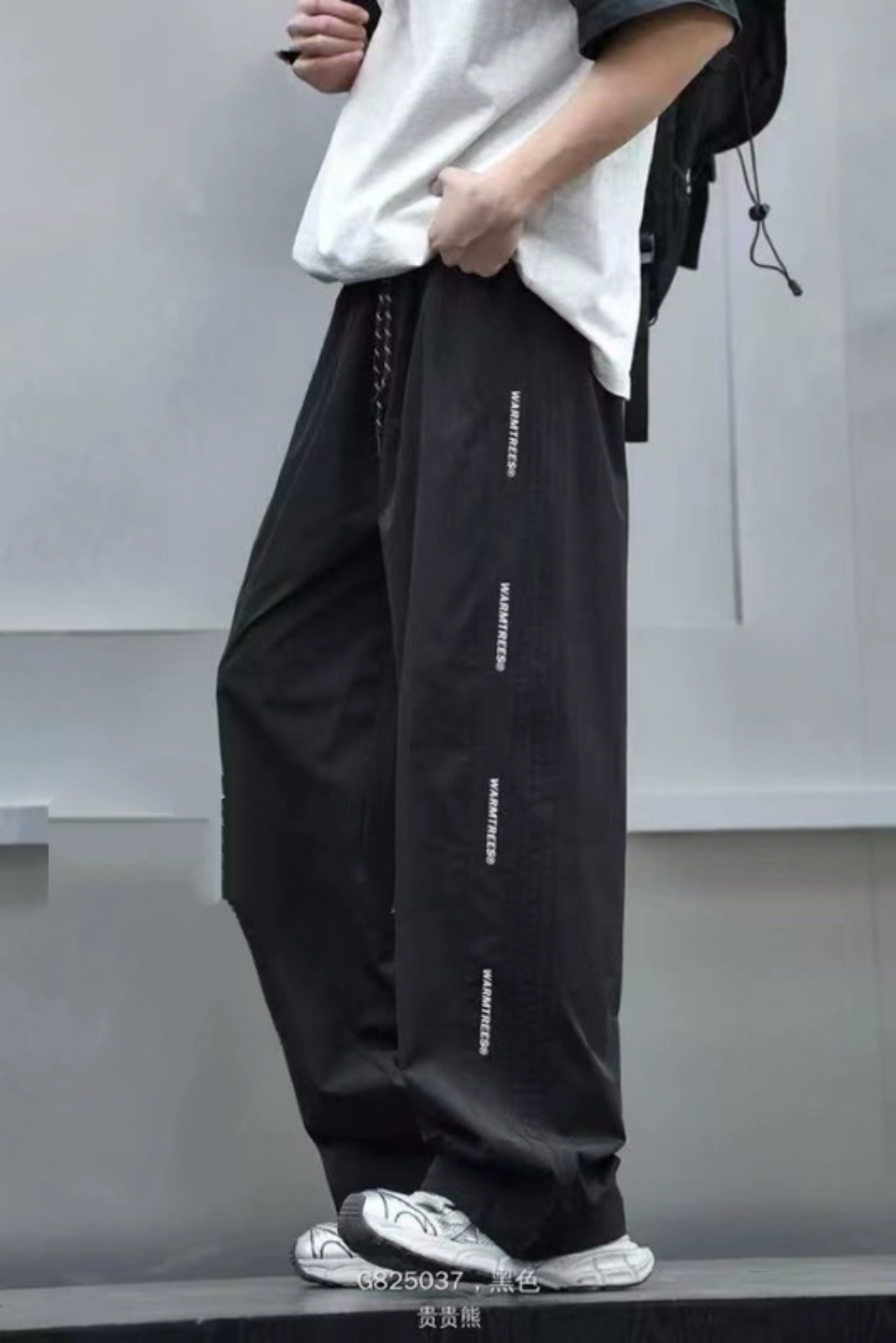 貴貴熊夏裝新款青少年潮牌精品速干彎刀褲男大童時尚百搭休閑長褲