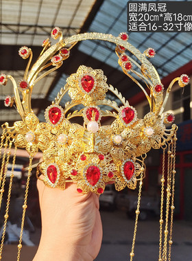 黑妈妈泰山奶奶王母娘娘神明佛像帽神像三凤帽冠头饰凤冠观音帽子