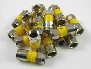 F头 全铜防水挤压式 有线机顶盒接头 英制F头二四通用 RG6