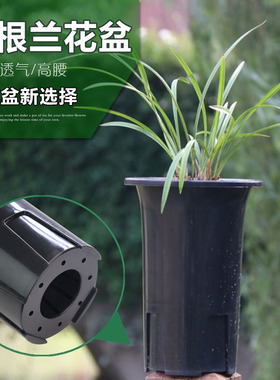 兰花花盆 塑料兰花盆 PP树脂塑料 花盆兰盆特大 超大黑色5个包邮