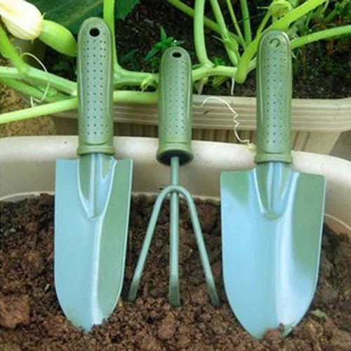 园艺工具用品大号塑柄喷漆翻土种植三件套装土铲子耙子锹锄头种花 - 封面