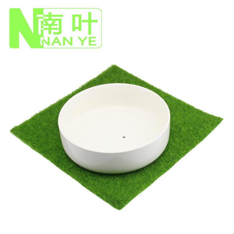 南叶 简约白色创意 多肉深圆形 陶瓷桌面拼盘 花盆 20cm 多肉花盆