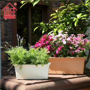 阳台养花种菜盆 树脂塑料花盆 诚信花盆 长方形花盆室外种植花槽