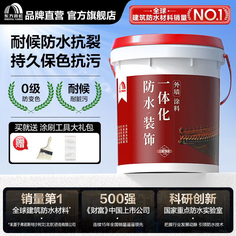 东方雨虹防水墙艺涂防水装饰一体化外墙涂料浅芽黄20kg