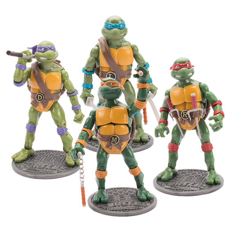 4款忍者神龟手办底座龟汽车摆件TMNT2013版关节可动人偶模型玩具