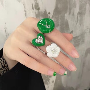 法式超仙封印爱情火漆印章珐琅开口戒指我粉你经典珐戒指