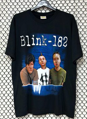 Blink-182乐队流行朋克美式复古vintage高街休闲潮牌纯棉短袖t恤