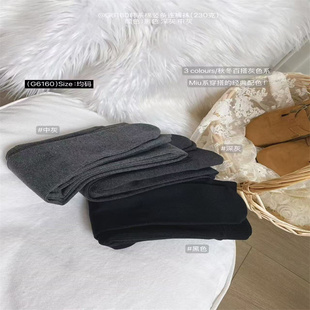 轻奢装 6160韩系高弹微压加绒保暖竖条纹显瘦秋冬连脚打底袜女230g