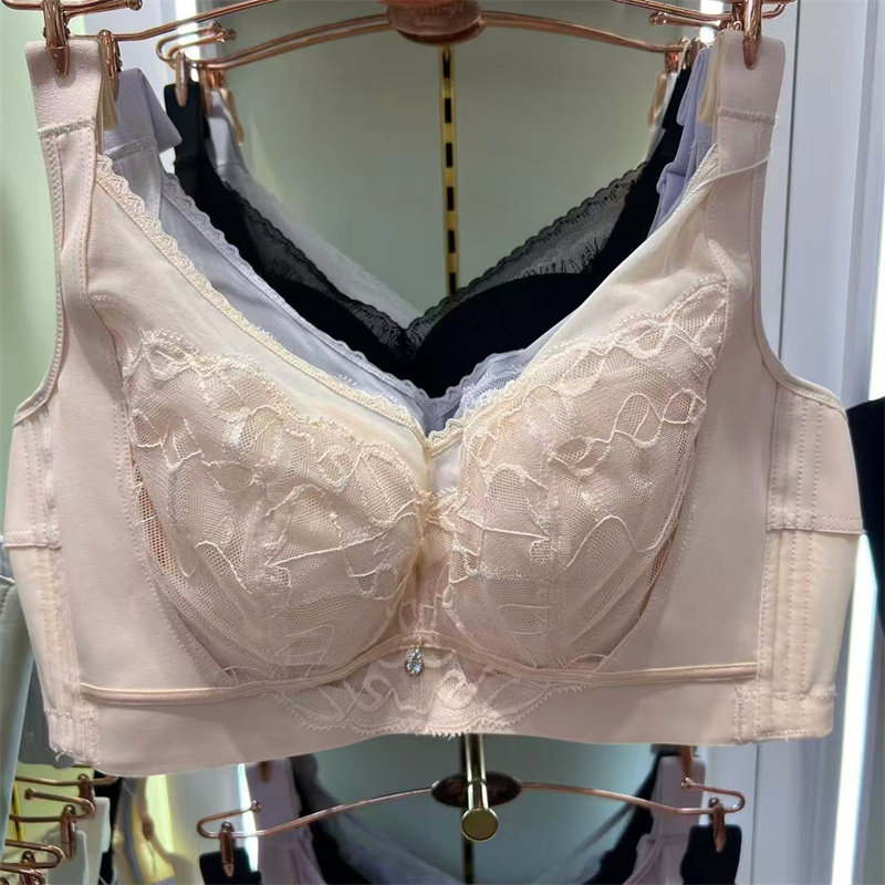 轻奢2282C杯内衣女大胸显小软钢圈5排扣收副乳防下垂调整聚拢文胸