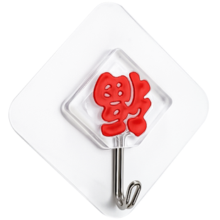 福字挂钩新年喜庆粘钩小无痕免打孔强力承重粘胶红色门上装饰挂件