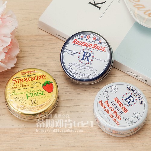 Rosebud玫瑰草莓薄荷润唇膏保湿