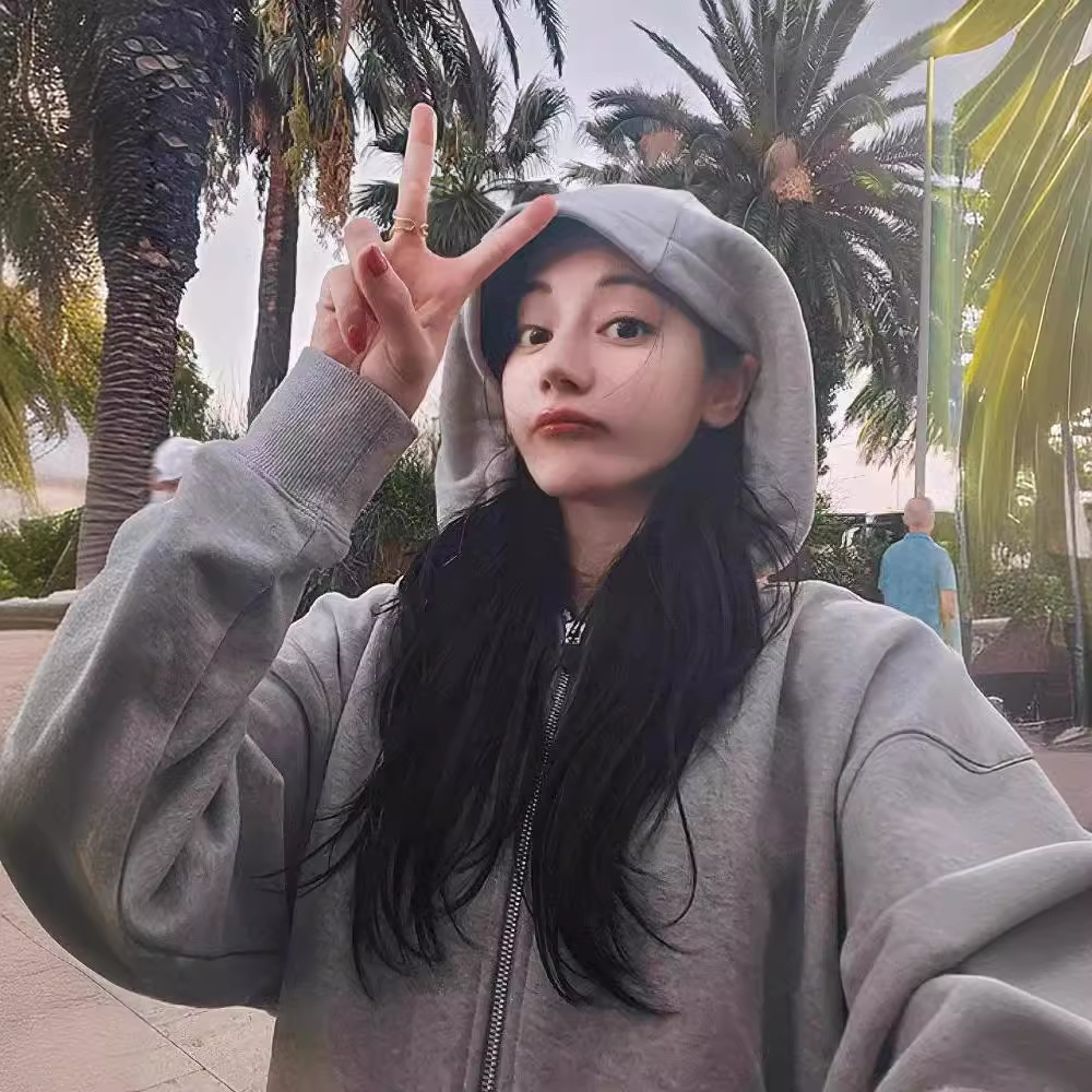 卫衣外套女秋冬拉链花儿与少年chic加绒连帽灰色开衫口袋韩系风
