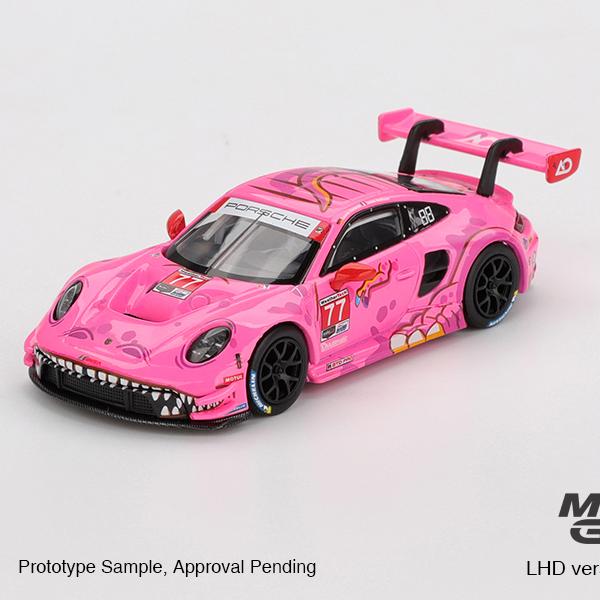 MINIGT 1/64 1052保时捷911 GT3 R #77 AO 合金静态模型