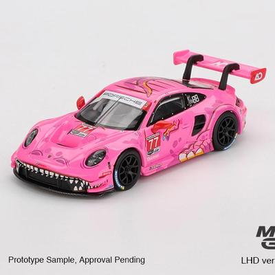 MINIGT 1/64 1052保时捷911 GT3 R #77 AO 合金静态模型