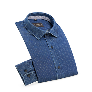 长袖 薄款 NE9718 潮流休闲牛仔寸衫 衬衣男装 夏季 男士 衬衫 纯棉大码