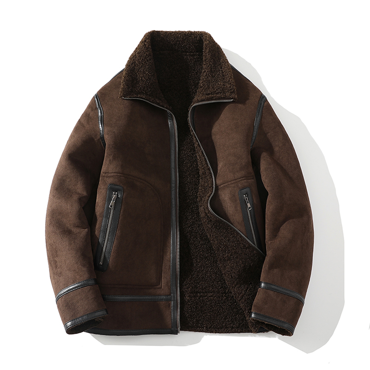 皮毛一体男士冬季大码夹克