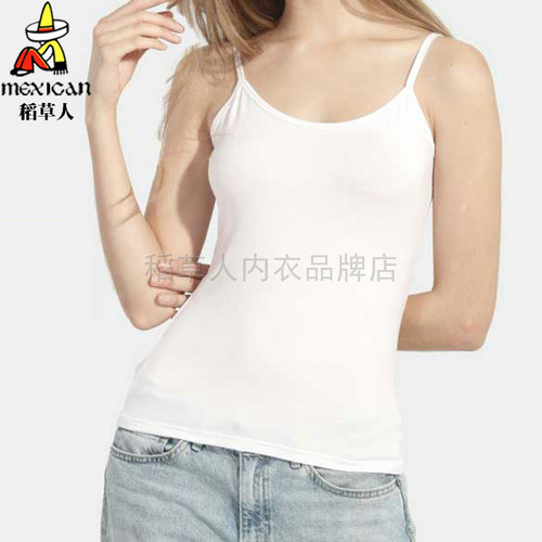 稻草人莫代尔背心夏季百搭黑白