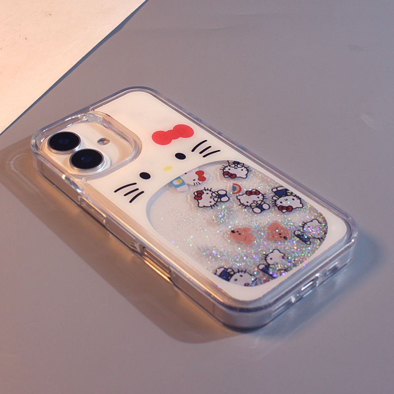 流沙KT猫苹果16硅胶女可以手机壳