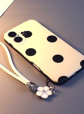 简约灰白黑色波点适用iPhone16promax手机壳16pro新款苹果15磨砂硅胶14个性ins简约13全包防摔15pro软壳11/12