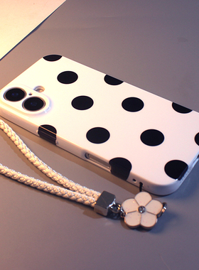ins简约光面白色波点适用iPhone16手机壳苹果16pro max新款15/14/13/12/11高级感情侣16plus硅胶全包防摔软壳