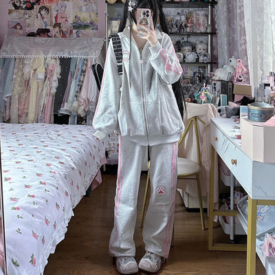 运动服套装女秋冬季学生韩版小个子穿搭一整套加绒加厚休闲两件套