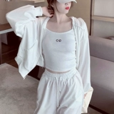 Спортивный костюм для отдыха, модная майка с капюшоном, толстовка с молнией, штаны, комплект, 3 предмета