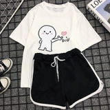 Спортивный костюм, футболка с коротким рукавом, теннисный комплект, форма для школьников, для бега, облегающий крой, в корейском стиле