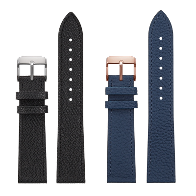 适配凡致熊猫盘荔枝纹牛皮手表带