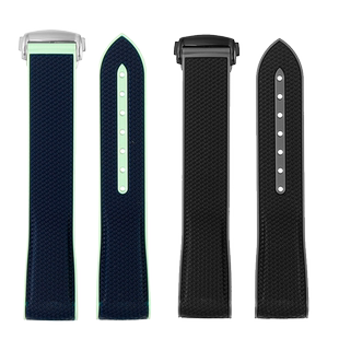 适配Omega Swatch联名行星地球土星弧形硅胶手表带折叠扣款20mm男