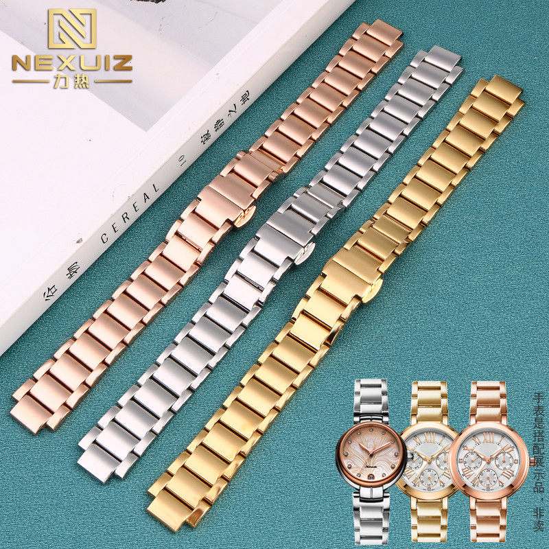 女凸型钢带表链适配卡西欧SHE-3034 心弦LA8402 LA8406 10mm凸口