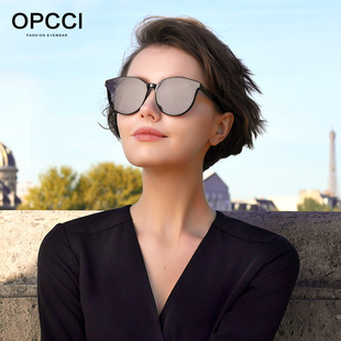 opcci gm墨镜女2023年新款 潮大脸显瘦偏光防紫外线小脸猫眼太阳镜