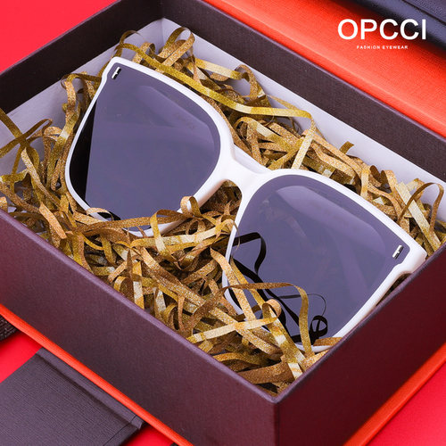 opccigm白色边框墨镜女显脸小
