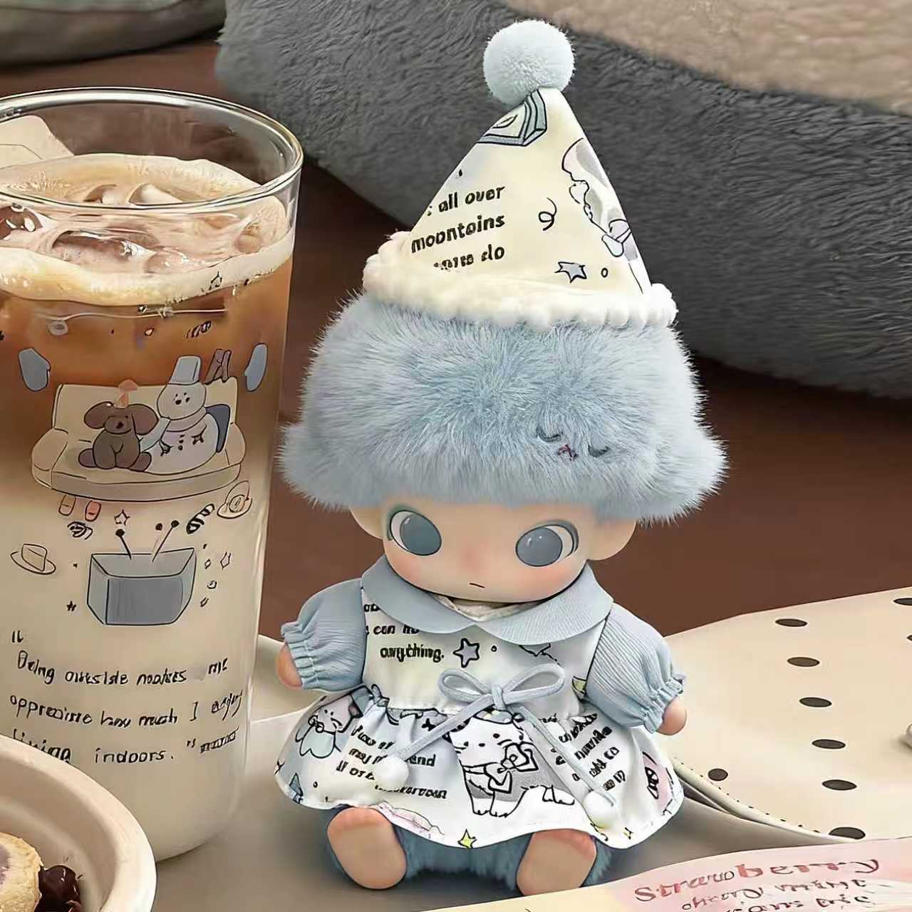 Dimoo新生日记系列娃衣10cm棉花娃娃衣服毛绒玩偶公仔背带裤套装