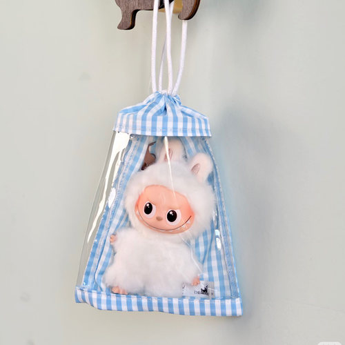 拉布布四代外出透明保护套多巴胺抽绳袋泡泡玛特4.0心底密码娃包