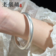 吴越老银铺阅金经足银9999古法实心手镯女纯银镯子送长辈生日礼物