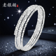 吴越老银铺S925银珠烁弹力手镯多层蹦迪高级镯子多圈小众百搭精致