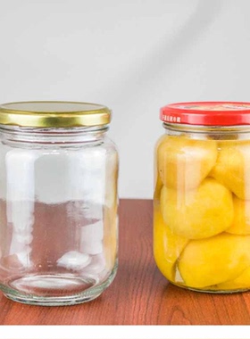 厂家直销无铅圆形辣酱玻璃瓶耐高温密封罐果酱瓶带盖酱菜瓶罐头瓶