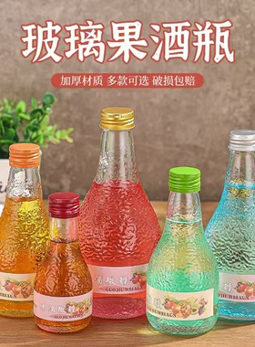 新款上市100-500ml玻璃瓶创意个性透明饮料蓝莓果酱瓶奶茶果汁瓶