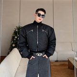 小众设计师机能加厚拉链工装抽绳短款棒球服棉衣外套2417P145，男装棉衣，电商C212