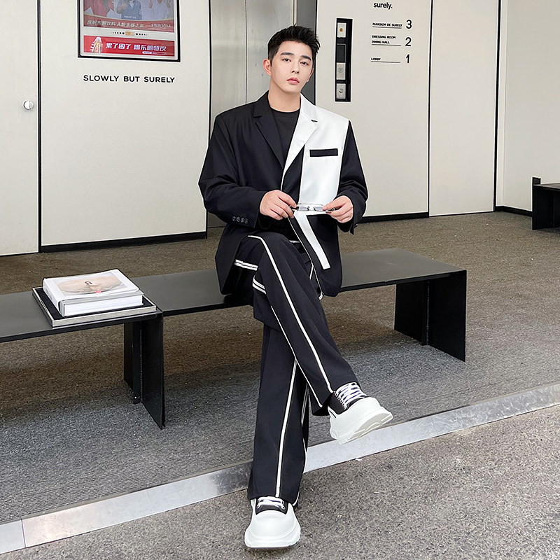 2026秋款韩版个性设计师撞色小香风西装外套W0297P130,男装西服套装,电商C212