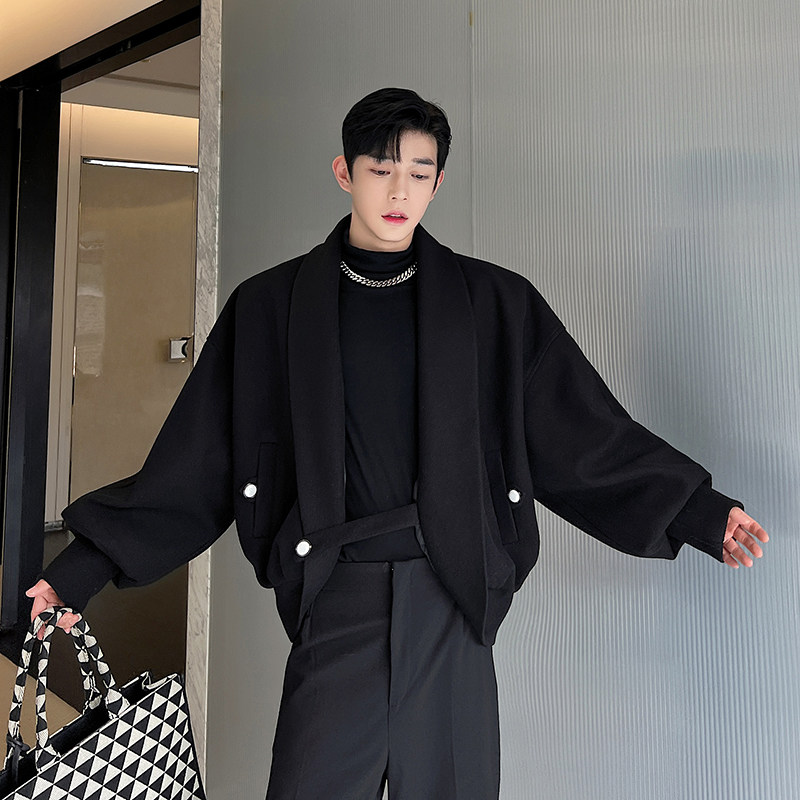 小众设计师花苞阔型青果领毛呢外套W2373 P165图片