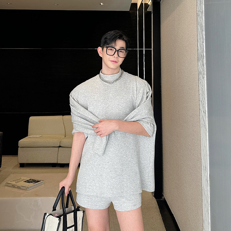 小众设计师ins休闲运动多袖卫衣短裤两件套三色2447P105,男装牛仔裤,电商C212