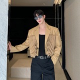 小众设计师双面料拼接短款西装夹克外套W2486P145，男装夹克，电商C212