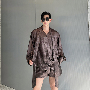 小众设计师高级感法式V领飘带衬衫短裤套装两色2451 P155图片