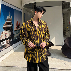 小众设计师班马纹宽松长袖衬衫外两色 Y102 P75,男装衬衫,电商C212
