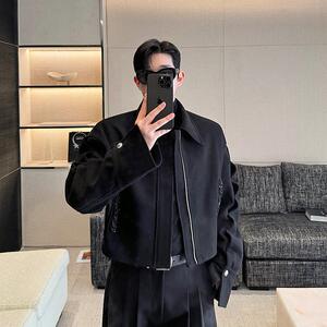 设计师法式小香串珠口袋邹褶袖短款夹克外套2529 P165图片